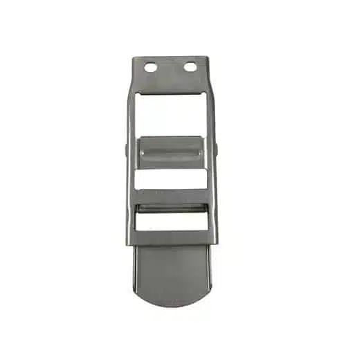 Stainless steel overcentre buckle for commercial vehicle curtainsider trailers